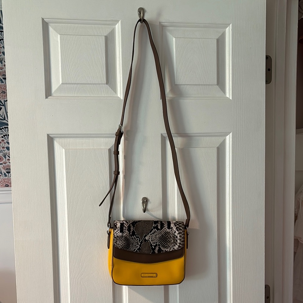 Vera Bradley Yellow and Brown Crossbody Bag